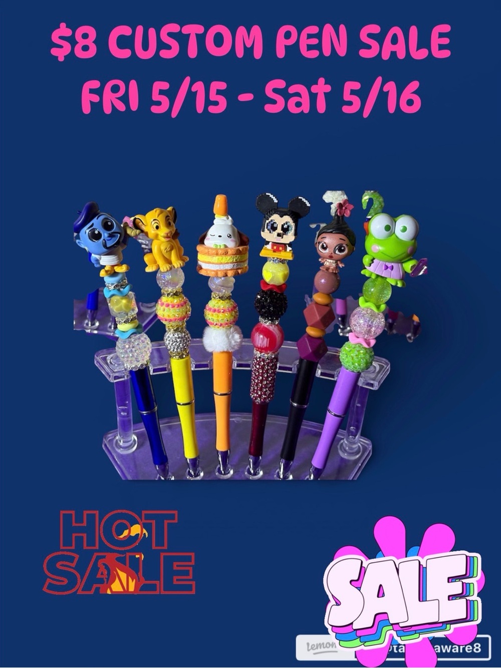 🚨🚨 CUSTOM BEADABLE PEN SALE🚨🚨
            FRIDAY 5/15.- SATURDAY 5/16